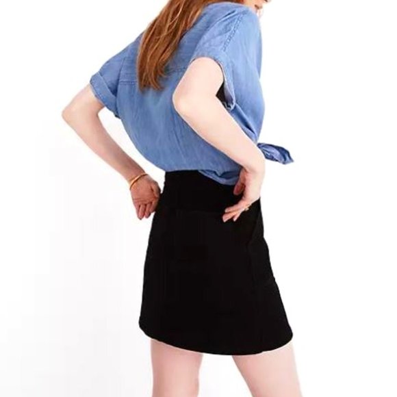 Madewell Denim Utility Zip Skirt in Black Frost - Picture 2 of 5